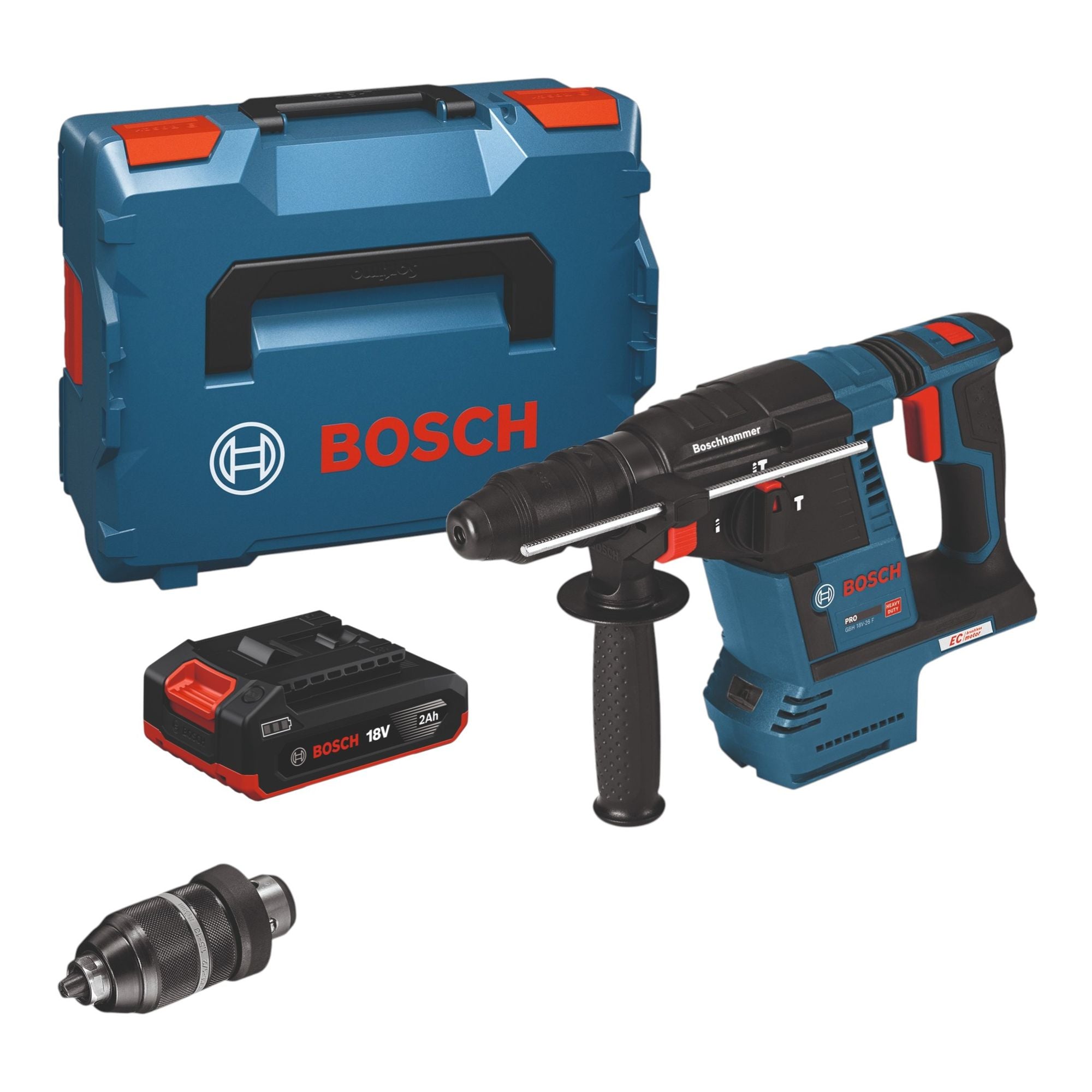 Bosch GBH 18V 26 F Professional Akku Bohrhammer 18 V 2 6 J SDS Plus Brushless 1x Akku 2 0 Ah L Boxx ohne Ladegeraet 0 - toolbrothers