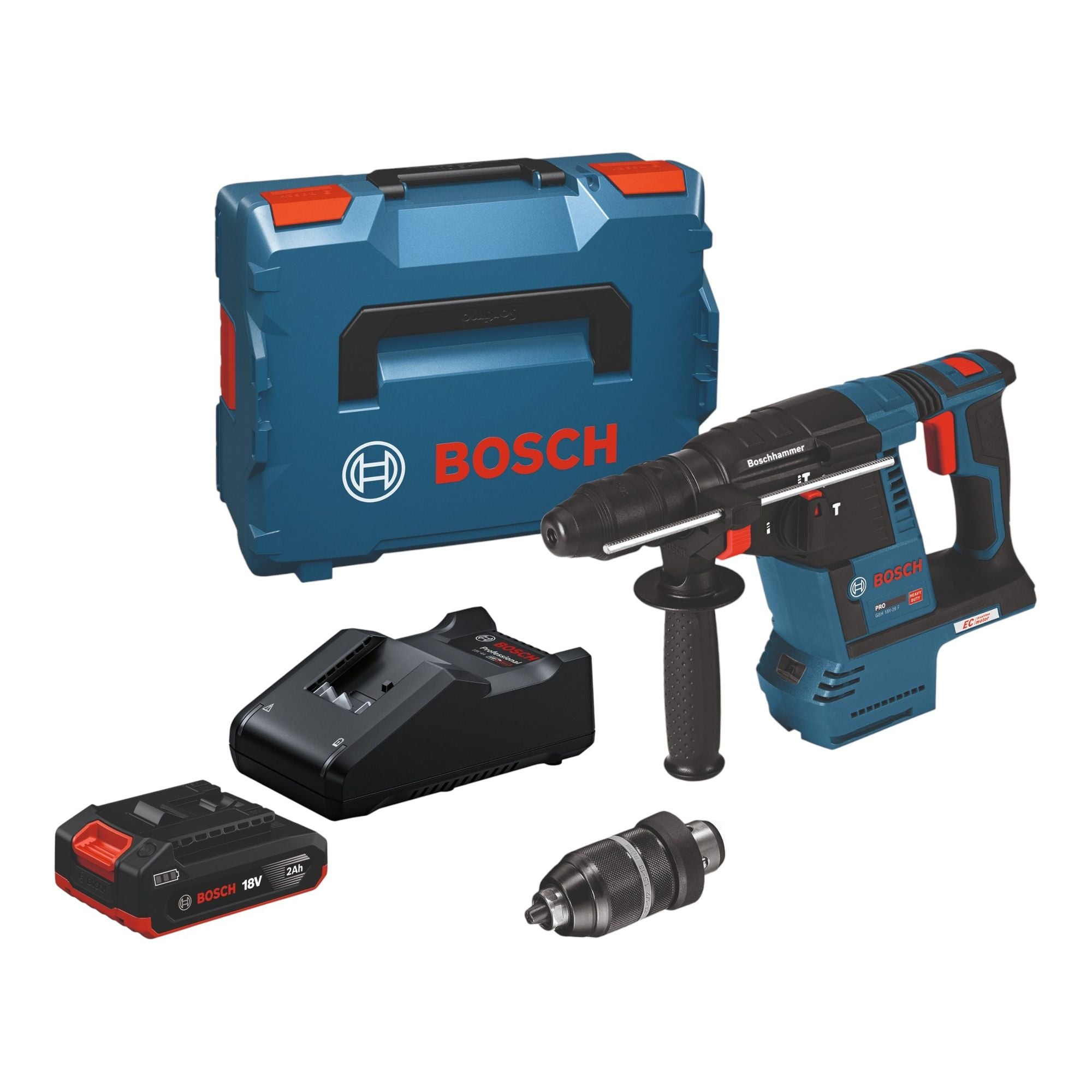Bosch GBH 18V 26 F Professional Akku Bohrhammer 18 V 2 6 J SDS Plus Brushless 1x Akku 2 0 Ah Ladegeraet L Boxx 0 - toolbrothers