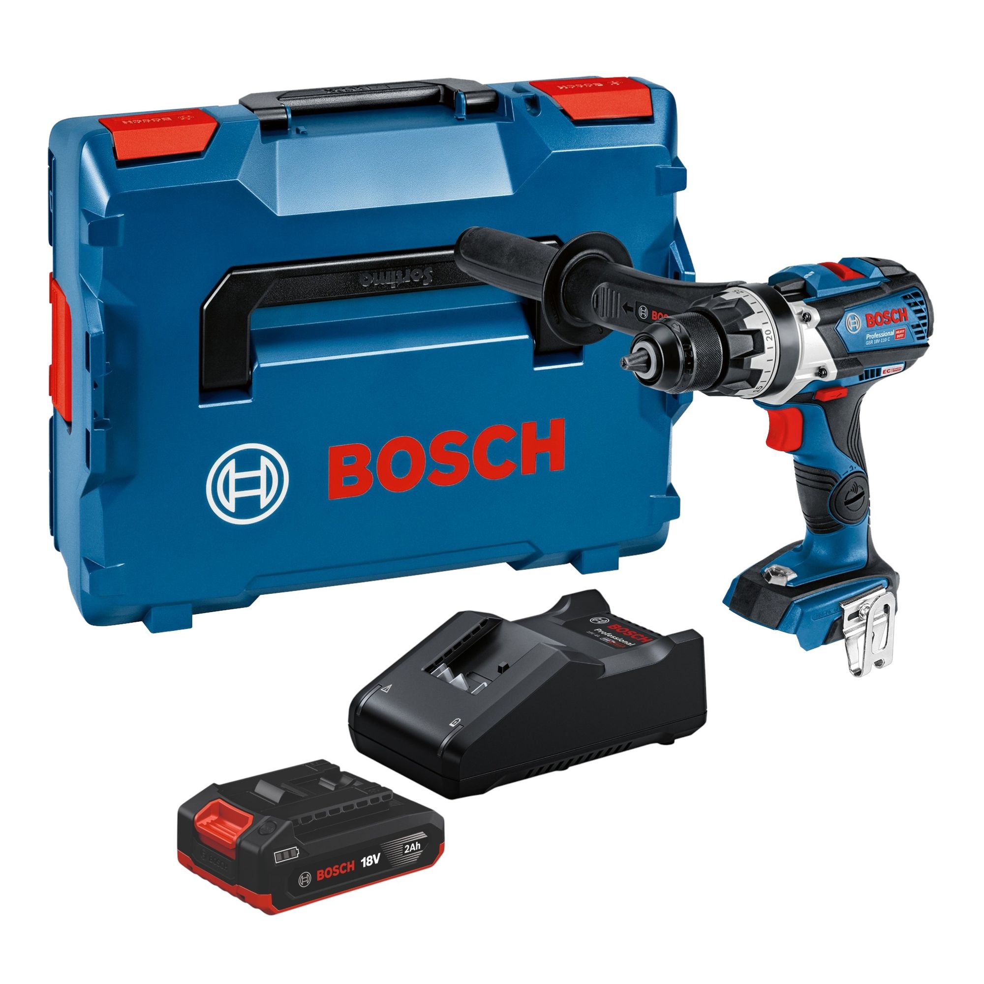 Bosch GSR 18V 110 C Professional Akku Bohrschrauber 18 V 110 Nm Brushless 1x Akku 2 0 Ah Ladegeraet L Boxx 0 - toolbrothers