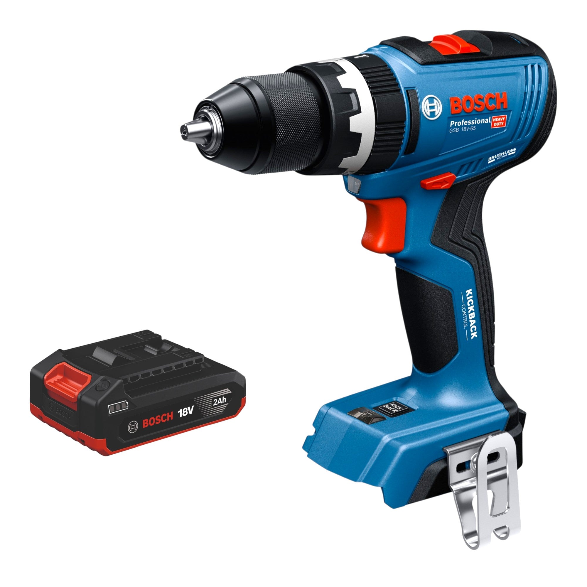 Bosch GSB 18V 65 Professional Akku Schlagbohrschrauber 18 V 65 Nm Brushless 1x Akku 2 0 Ah ohne Ladegeraet 0 - toolbrothers
