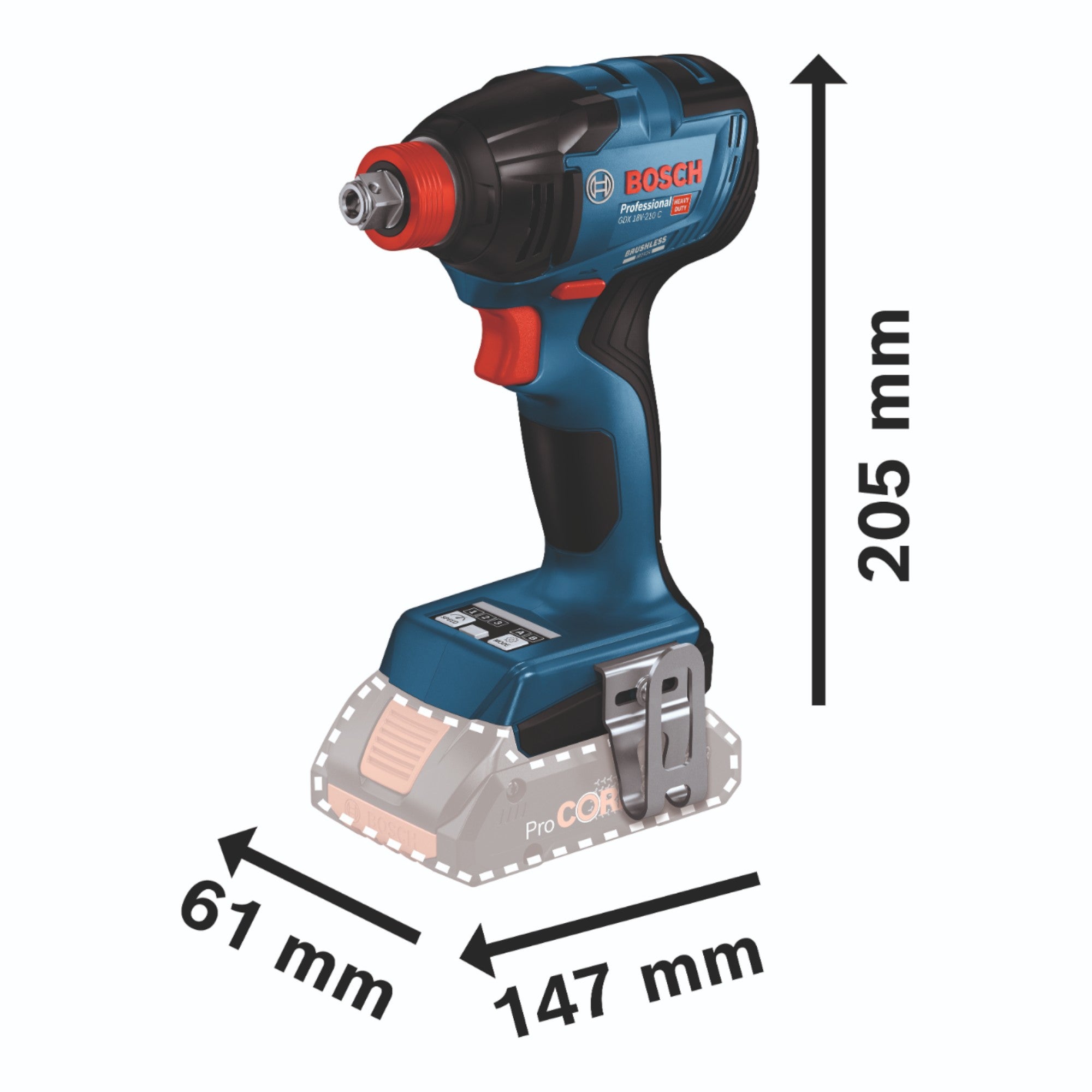 Bosch GDX 18V 210 C Professional Akku Drehschlagschrauber 18 V 210 Nm Brushless 1x Akku 2 0 Ah GCY 42 Bluetooth Modul ohne Ladegeraet 1 - toolbrothers