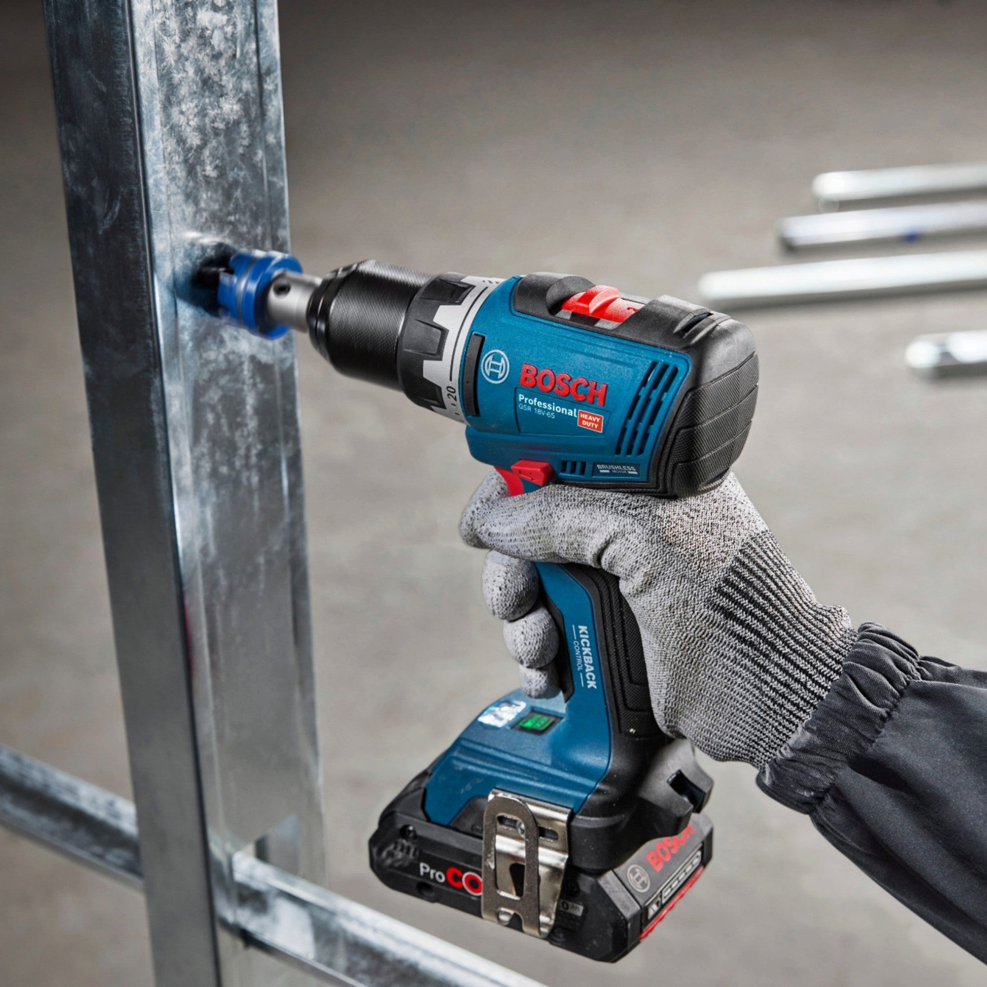 Bosch GSR 18V 65 Professional Akku Bohrschrauber 18 V 63 Nm Brushless 2x Akku 2 0 Ah Ladegeraet L Boxx 4 - toolbrothers