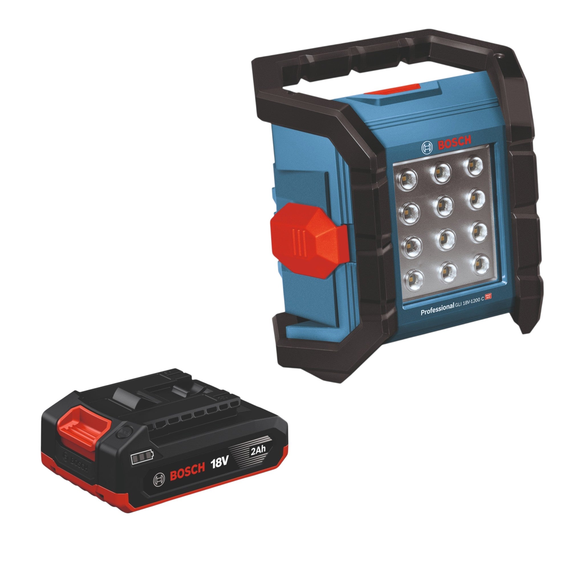 Bosch GLI 18V 1200 C Professional Akku Baustrahler 18 V 1200 lm 1x Akku 2 0 Ah ohne Ladegeraet 0 - toolbrothers