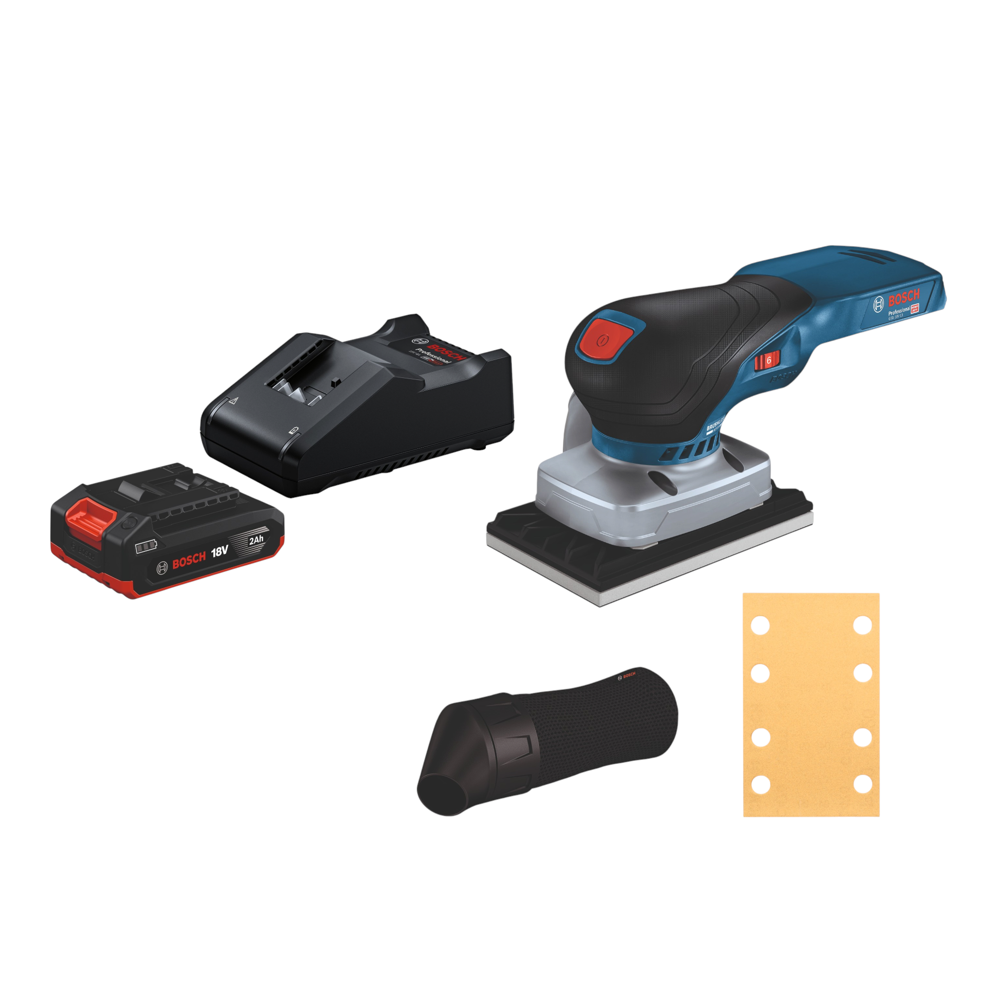 Bosch GSS 18V 13 Professional Akku Schwingschleifer 18 V 100 x 110 mm 1x Akku 2 0 Ah Ladegeraet 0 - toolbrothers