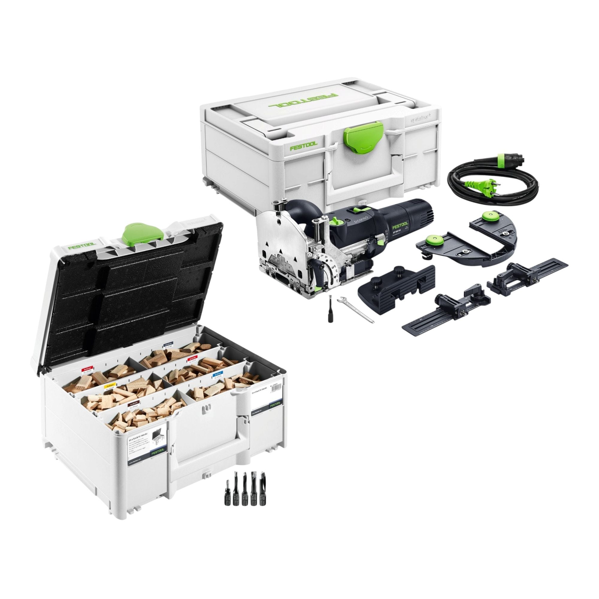 Festool DOMINO DF 500 RQ Set Duebelfraese 420 Watt 4 10 mm 1060 tlg DOMINO Duebel Buche Sortiment Systainer 0 - toolbrothers