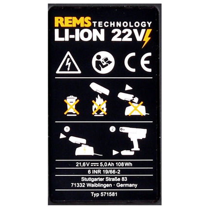 REMS Akku Set mit 2x 21,6V (22V max) Akku 5,0Ah ( 571581 ) - Toolbrothers