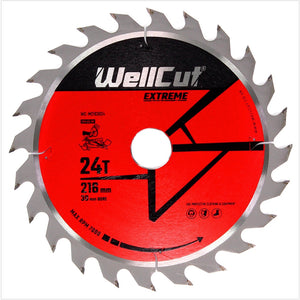 WellCut Kreissägeblatt WC-M2163024 TCT 216 x 2,4 x 30 mm 24 Zähne