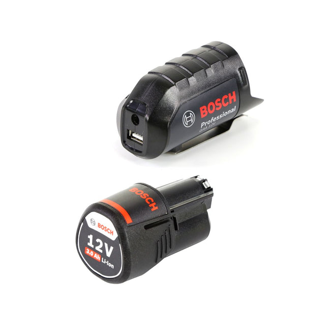 Bosch USB Power Set 12V 1x 3,0Ah Akku + GAA 12V Akku USB Ladegerät Aufsatz Adapter - Toolbrothers