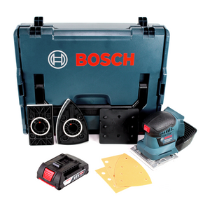 Bosch GSS 18V-10 Akku Schwingschleifer 18V + 1x Akku 2,0Ah + L-Boxx - ohne Ladegerät