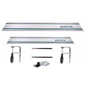 Makita Führungsschienen Set Führungsschiene 1400mm + Führungsschiene 1000mm + 2x Führungsschienenverbinder + 2x Schraubzwingen + Winkelanschlag