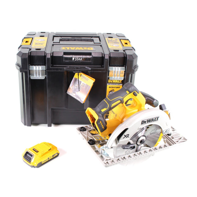 DeWalt DCS 572 NT Akku Handkreissäge 18V 184 x 16 mm Solo + 1x Akku 2,0Ah + T-STAK - ohne Ladegerät - Toolbrothers