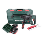 Metabo KHA 18 LTX Martello perforatore a batteria 18V / 2,2J / SDS Plus + 2x Batterie 4,0 Ah + Caricabatterie + Valigetta MetaLoc ( 600210910 )