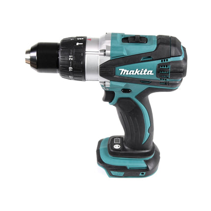 Makita DHP 458 SFX4 Akku Schlagbohrschrauber 18V 91Nm + 1x Akku 3,0Ah + Ladegerät + 70tlg. Bit Bohrer Set + Koffer