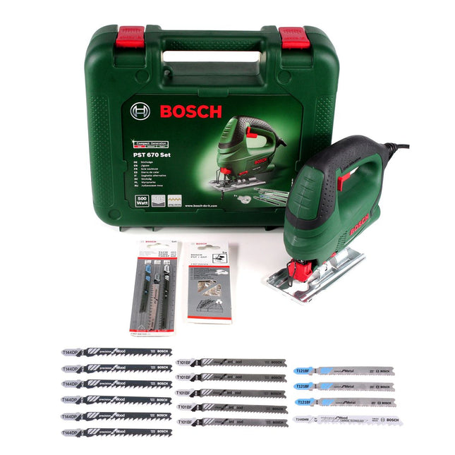 Bosch PST 670 (CT) Stichsäge 500W + 18x Stichsägeblätter + Koffer