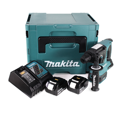 Martillo perforador sin cable Makita DHR 242 RMJ 18V 2.0J SDS-plus Brushless + 2x batería 4.0Ah + cargador + Makpac