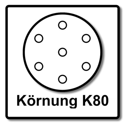 Makita 5x Schleifpapier Klett 125mm K80 250 Stk. ( 5x P-43642 ) für DBO BO DCW DWE GEX PEX SXE BOS