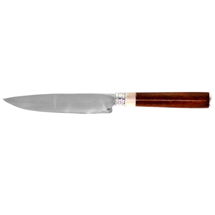 Serra Grande ''Chifre de Cervo'' coltello da cucina tradizionale brasiliano forgiato a mano lama di 12,7 cm con componenti in corno di cervo + fodero in vera pelle