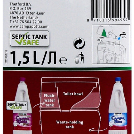 THETFORD Juego de limpieza líquida sanitaria orgánica para inodoro 2x 1,5 l (30397CN)