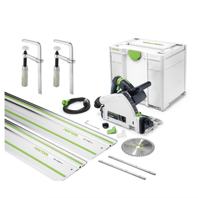 Festool TS 55 REBQ CAMP Set ( 575961 ) Tauchsäge 1200 W + Führungsschienen + Schraubzwingen + Verbinder - Toolbrothers