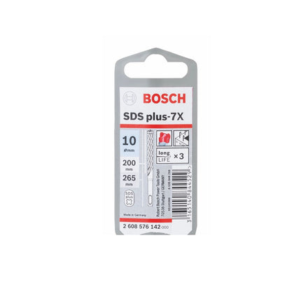 Bosch Punta per foratura 7X SDS-plus 10x200x265mm Carburo ( 2608576142 ) - certificato PGM