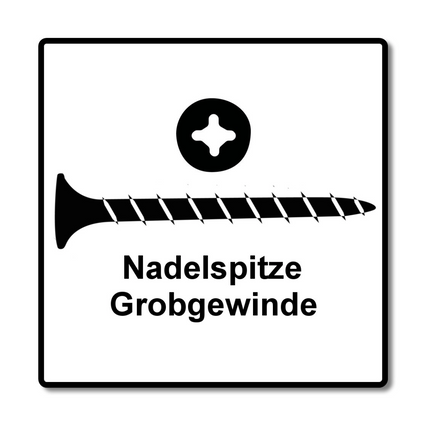 SPAX GIX-B Viti per cartongesso 3,9x35mm, 1000 pz. ( 1891170390356 ) - Filettattura totale, testa a tromba, incavo trasversale H2