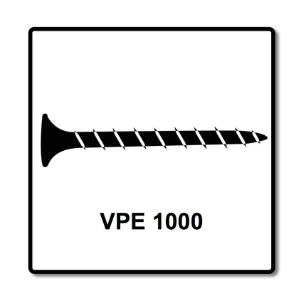 SPAX GIX-B Schnellbauschrauben magaziniert, 3,9x45mm, Nadelspitze, 1000 Stück ( 1891170390456 ) Vollgewinde, Trompetenkopf, Kreuzschlitz H2