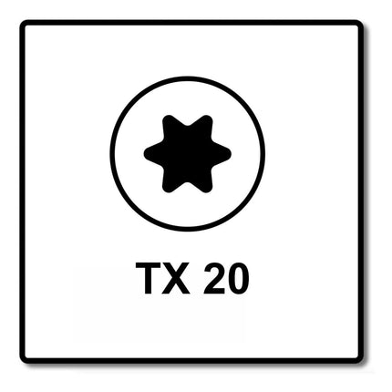 Fischer Power-Fast II FPF II Spanplattenschraube 4,0x35 mm 200 Stück ( 670156 ) Senkkopf mit Torx Vollgewinde galvanisch verzinkt, blau passiviert