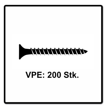 Fischer Vis pour panneaux de particules Power-Fast II FPF II 6.0x60 mm - 200 pièces (670456) tête fraisée + Filetage Torx complet, zinguée, passivée bleue