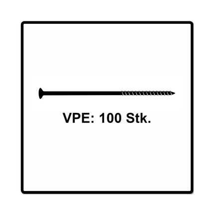 Fischer Power-Fast II FPF II Spanplattenschraube 6,0x110 mm 100 Stück ( 670459 ) Senkkopf mit Torx Teilgewinde galvanisch verzinkt, blau passiviert