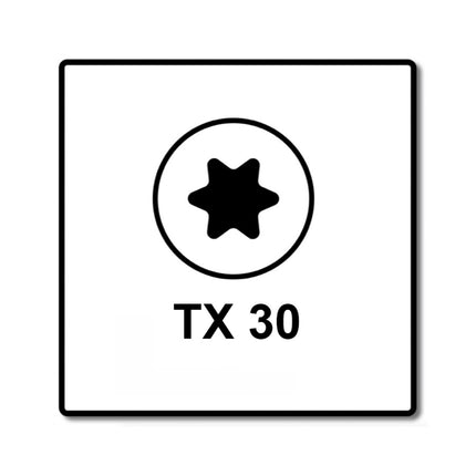 Fischer Power-Fast II FPF II Vis à bois aggloméré 6,0x260 mm, 50 pcs., tête fraisée, empreinte Torx, filetage partiel, zingué et passivé bleu( 670471 )