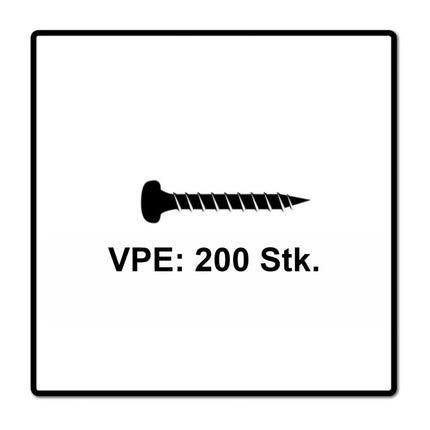 Fischer Power-Fast II FPF II Viti per legno 3,0x16 mm, 200 pz. ( 670057 ) Testa tonda, Torx, filettatura parziale, zincate, passivato blu