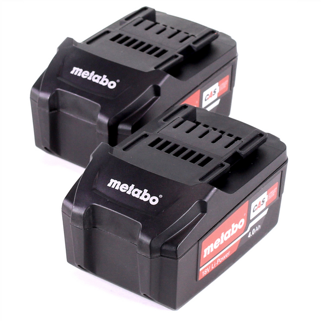Metabo battery set 2x Li-Power battery pack 18 V 4.0 Ah CAS Li-Ion battery ( 2x 625591000 ) with charge level indicator