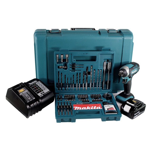 Makita DTD 152 SFK Akku Schlagschrauber 18V 165Nm 1/4" + 1x Akku 3,0Ah + Ladegerät + 100 tlg. Bit Bohrer Set + Koffer