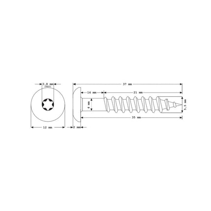 Meisterling Fassadenschrauben 5,5x35 mm 100 Stück ( 010030000171 ) 12 mm Flachkopf oxidrot mit Torx Teilgewinde V4A Edelstahl