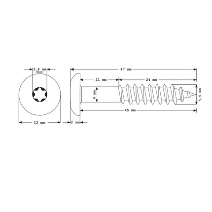 Meisterling Fassadenschrauben 5,5x45 mm 100 Stück ( 010030000351 ) 12 mm Flachkopf oxidrot mit Torx Teilgewinde V4A Edelstahl