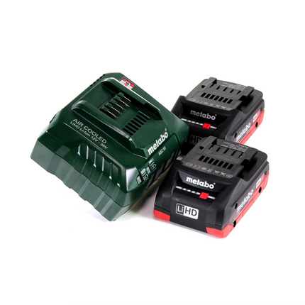 Metabo GA 18 LTX amoladora recta a batería 18 V + 2x batería LiHD 4,0 Ah + cargador + MetaLoc