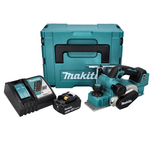 Makita DKP181RT1J Cordless Planer 82mm 18V Brushless + 1x Battery 5.0 Ah + Charger + Makpac Case