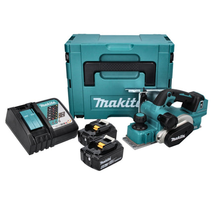 Makita DKP181RGJ Cordless Planer 82mm 18V Brushless + 2x Batteries 6.0 Ah + Charger  + Makpac Case