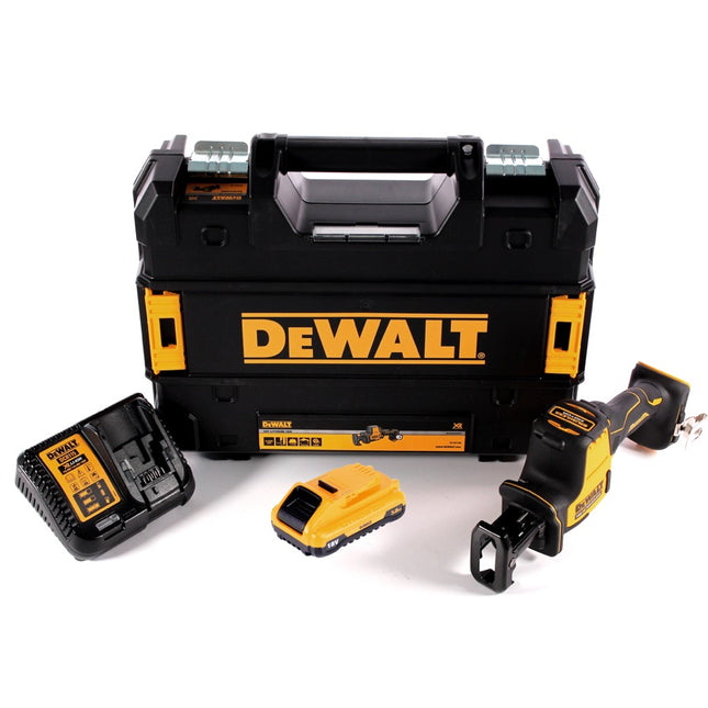 DeWalt DCS 369 L1 Akku Säbelsäge 18 V + 1x Akku 3,0 Ah + Ladegerät + TSTAK