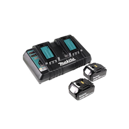 Makita DGA 900 PFK Akku Winkelschleifer 36 V ( 2x 18 V ) 230 mm Brushless + 2x Akku 3,0 Ah + Doppelladegerät + Koffer