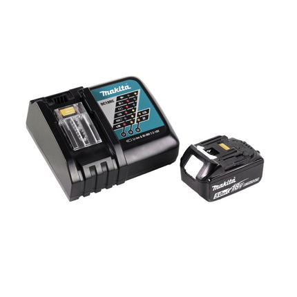 Cisaille à gazon sans fil Makita DUM 604 RT1 18 V + rallonge de poignée avec rouleau + 1 batterie 5,0 Ah + chargeur