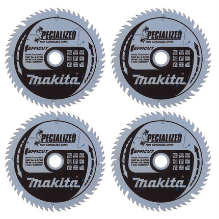 Makita CCXF16556EL SPECIALIZED EFFICUT Sägeblatt 165 x 20 x 1,45 mm 4 Stk. ( 4x B-57320 ) 56 Zähne für Holz, Laminat und Kunststoff
