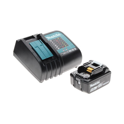 Makita DHP 484 ST1TX taladro percutor inalámbrico 18 V 54 Nm sin escobillas + 1x batería 5,0 Ah + cargador + juego de brocas de 70 piezas + maletín de aluminio TX