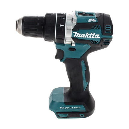 Taladro percutor a batería Makita DHP 484 STTX 18 V 54 Nm sin escobillas + 2x baterías 5,0 Ah + cargador + juego de brocas de 70 piezas + maletín de aluminio TX