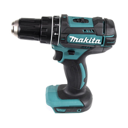 Taladro percutor inalámbrico Makita DHP 482 SMTX 18 V 62 Nm + 2x baterías 4,0 Ah + cargador + juego de brocas de 70 piezas + maletín de aluminio TX