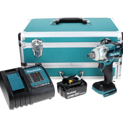 Makita DTW 285 SM1TX Akku Schlagschrauber 18 V 280 Nm 1/2" Brushless + 1x Akku 4,0 Ah + Ladegerät + 70 tlg. Bit Bohrer Set + TX Alu Koffer
