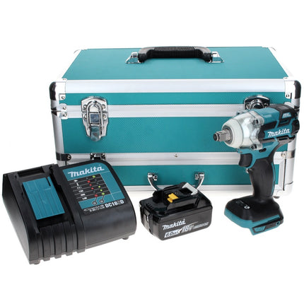 Makita DTW 285 SG1TX Visseuse à chocs sans fil 18 V 280 Nm 1/2" Brushless + 1x Batterie 6.0 Ah + Chargeur + Jeu de mèches 70 pièces + Mallette TX
