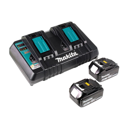 Makita DUC 256 PM Motosierra sin cable 36 V ( 2x 18 V ) Brushless 25 cm + 2x batería 4.0 Ah + cargador doble