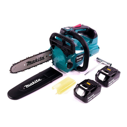Makita DUC 256 T Motosierra sin cable 36 V ( 2x 18 V ) Brushless 25 cm + 2x batería 5.0 Ah - sin cargador