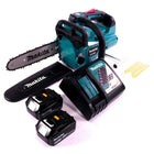 Makita DUC 256 RT Tronçonneuse à chaîne sans fil 36 V ( 2x 18 V ) Brushless 25 cm + 2x batterie 5,0 Ah + chargeur